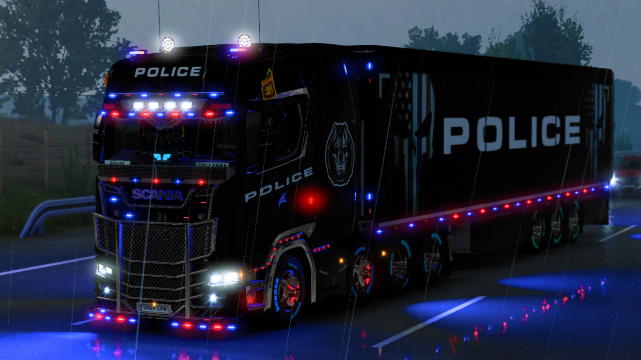 ETS2 EPIC POLICE SCANIA TRUCK SKIN AND TRAINER SKIN
